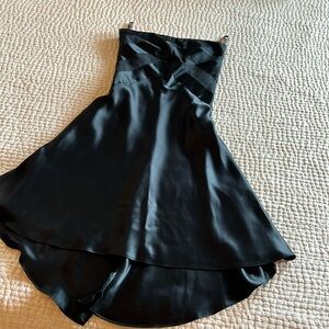 Vintage 2000s Banana Republic black silk strapless dress Size 0